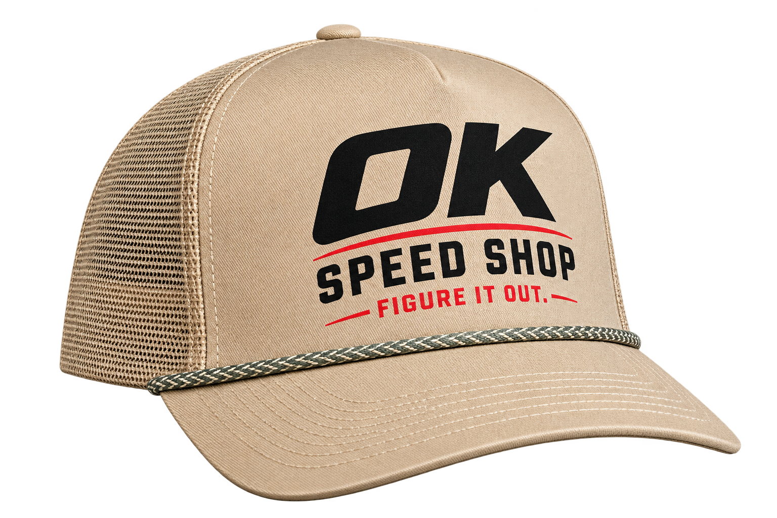 Tan OK Speed Shop rope hat