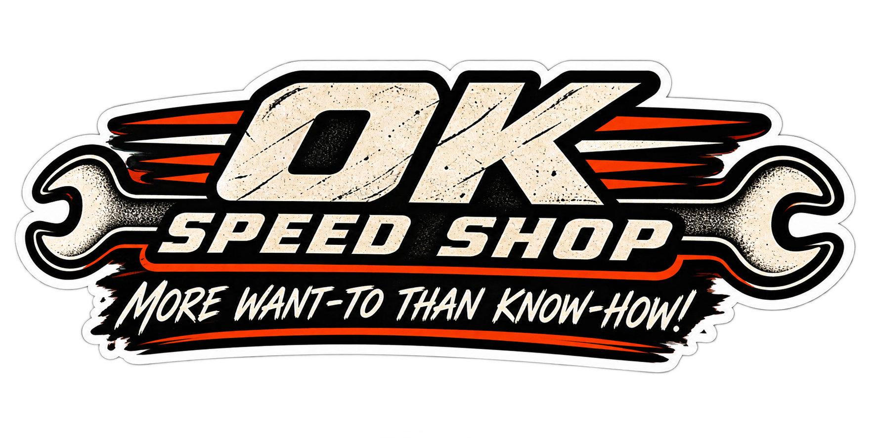 OK Speed Shop wrench-logo sticker